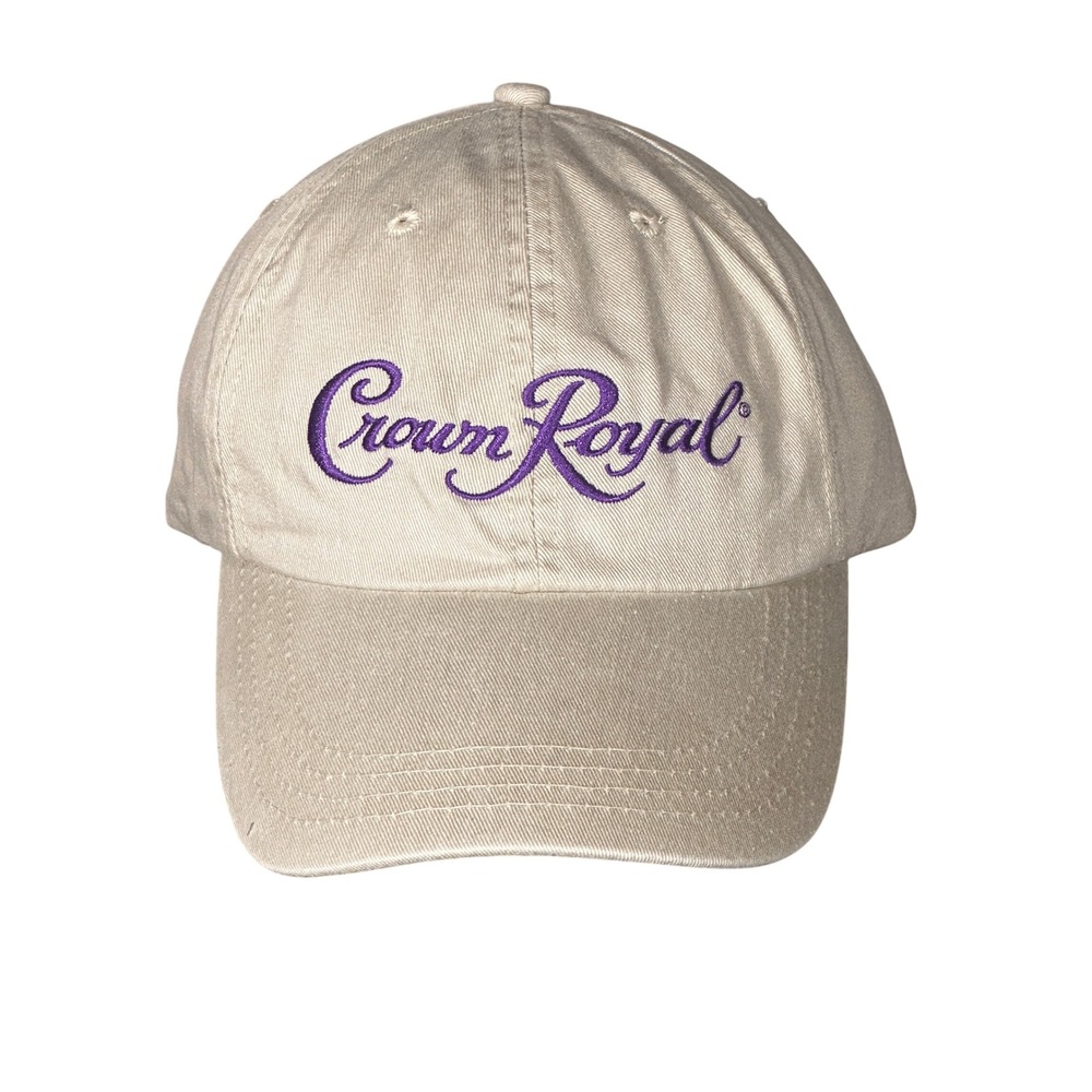 Crown Royal Baseball Hat Unisex OSFM Tan Embroidered Logo Adjustable Strapback